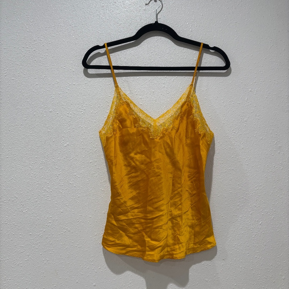 Journelle 100% Silk Lace Gold Charlotte Camisole (XS) - Top only!